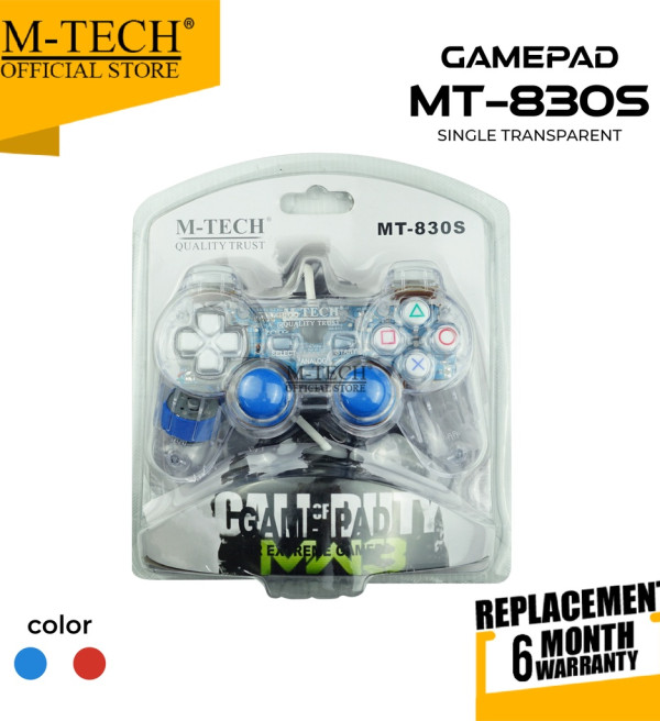 M-Tech Original Gamepad Stick Single Getar Transparant Biru