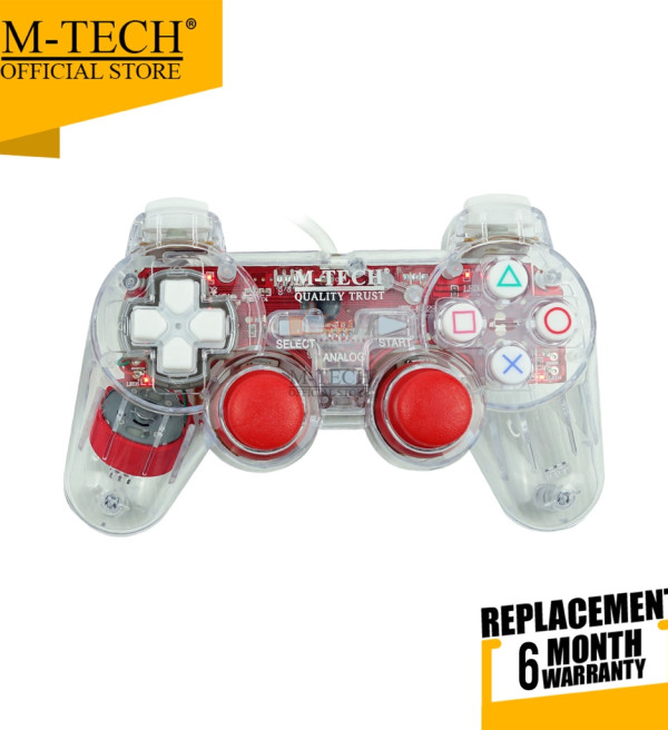 M-Tech Original Gamepad Stick Single Getar Transparant Merah